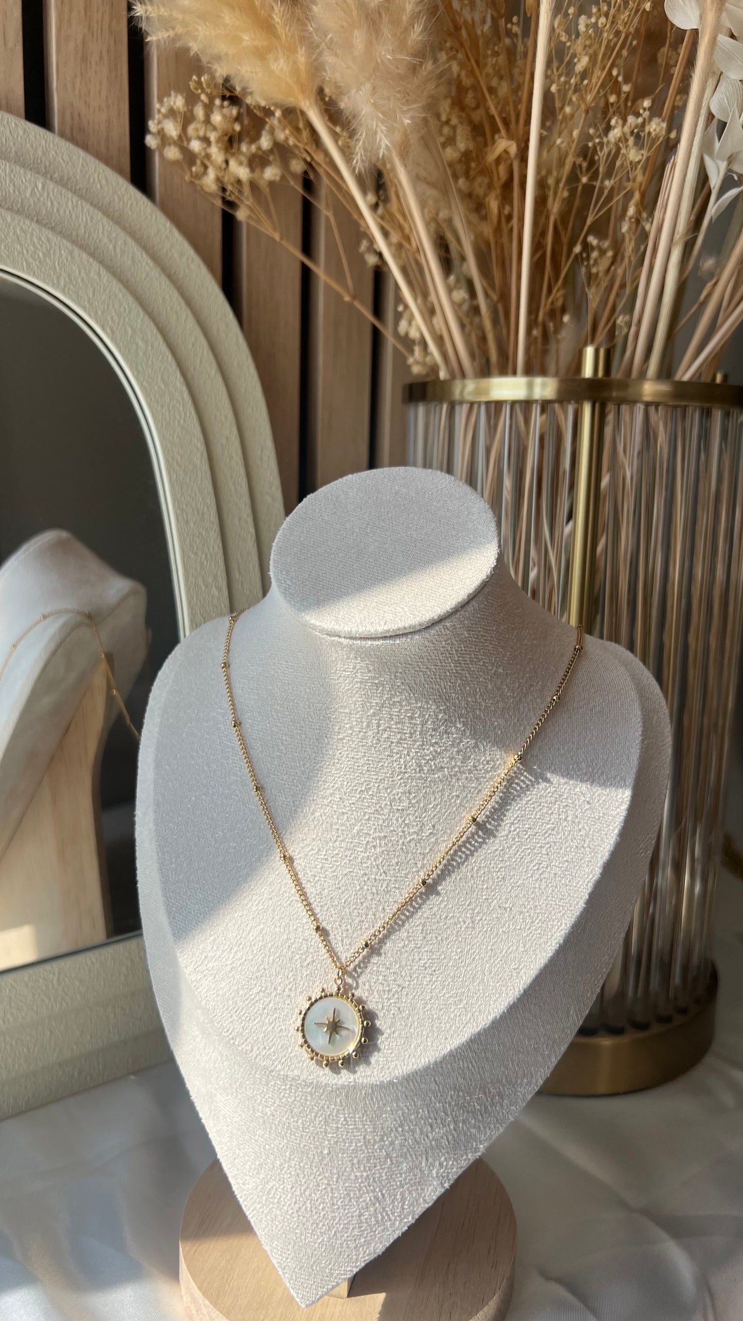 Pôle blanc - Collier en acier inoxydable
