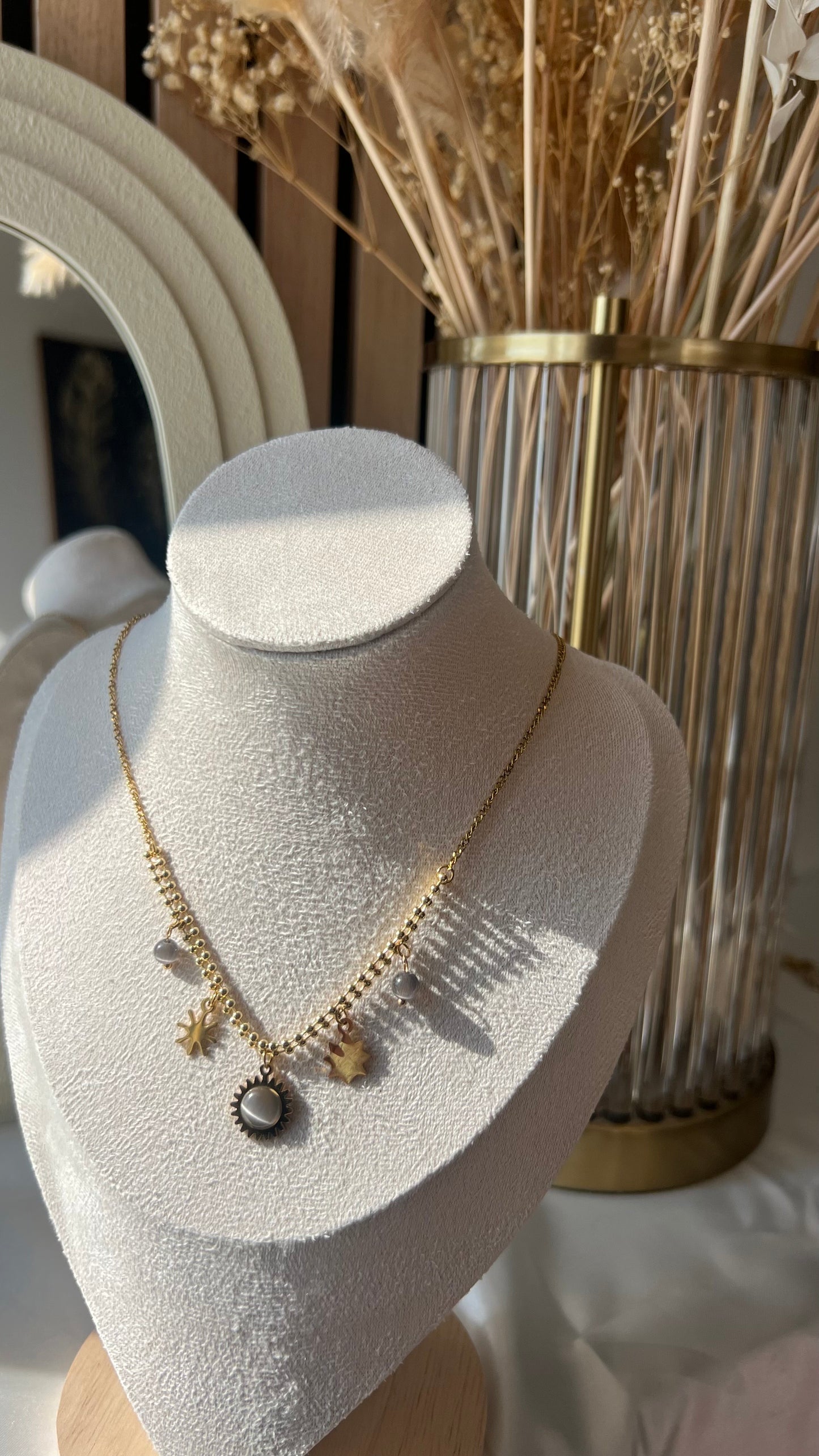 Soleil noir - Collier en acier inoxydable