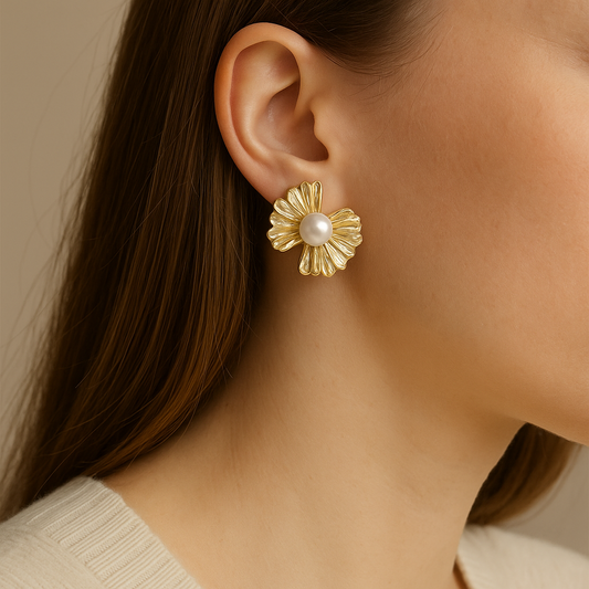 Iris  - Boucles d'oreilles en acier inoxydable
