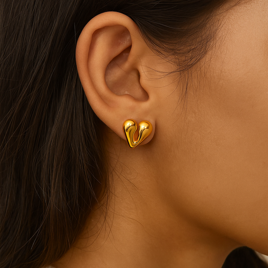 Amour - Boucles d'oreilles en acier inoxydable