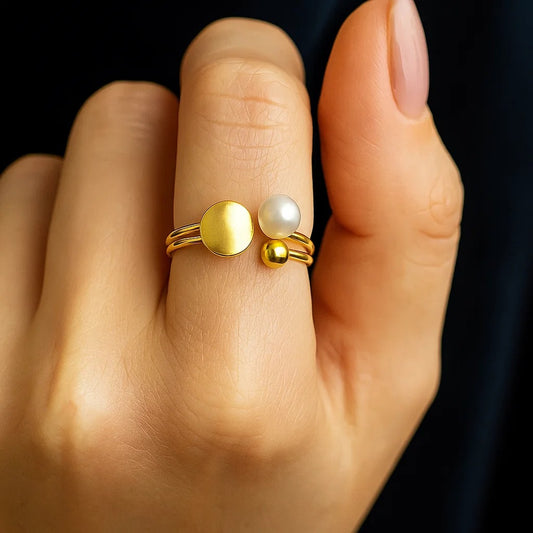 Goutte de Lune - bague en acier inoxydable