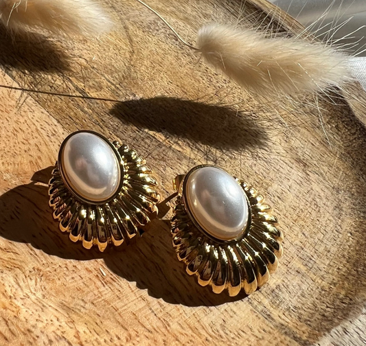 Perlora - Boucles d'oreilles en acier inoxydable