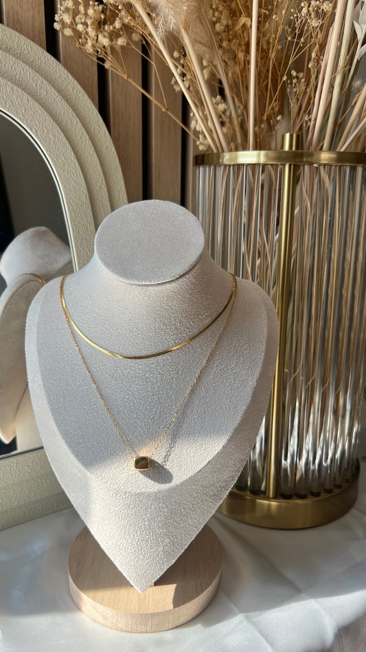 Linéa Cube - Collier en acier inoxydable