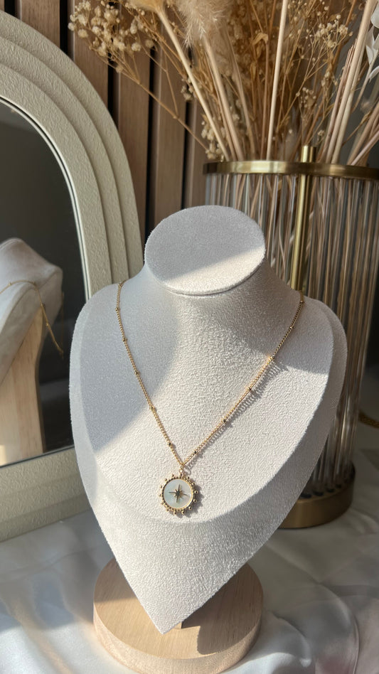 Pôle blanc - Collier en acier inoxydable