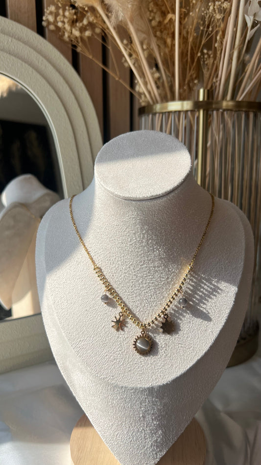Soleil noir - Collier en acier inoxydable
