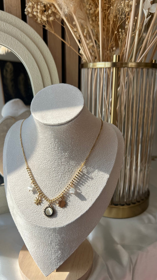 Soleil blanc - Collier en acier inoxydable