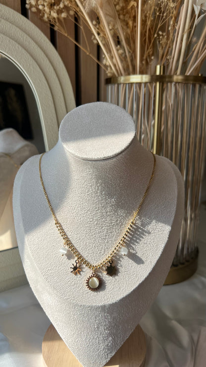 Soleil blanc - Collier en acier inoxydable