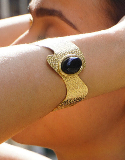Noir Éclipse - Bracelet en acier inoxydable