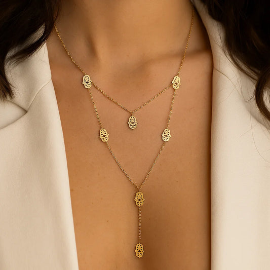 Main de Fatma - Collier en acier inoxydable