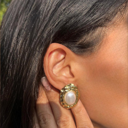 Lunaria - Boucles d'oreilles en acier inoxydable