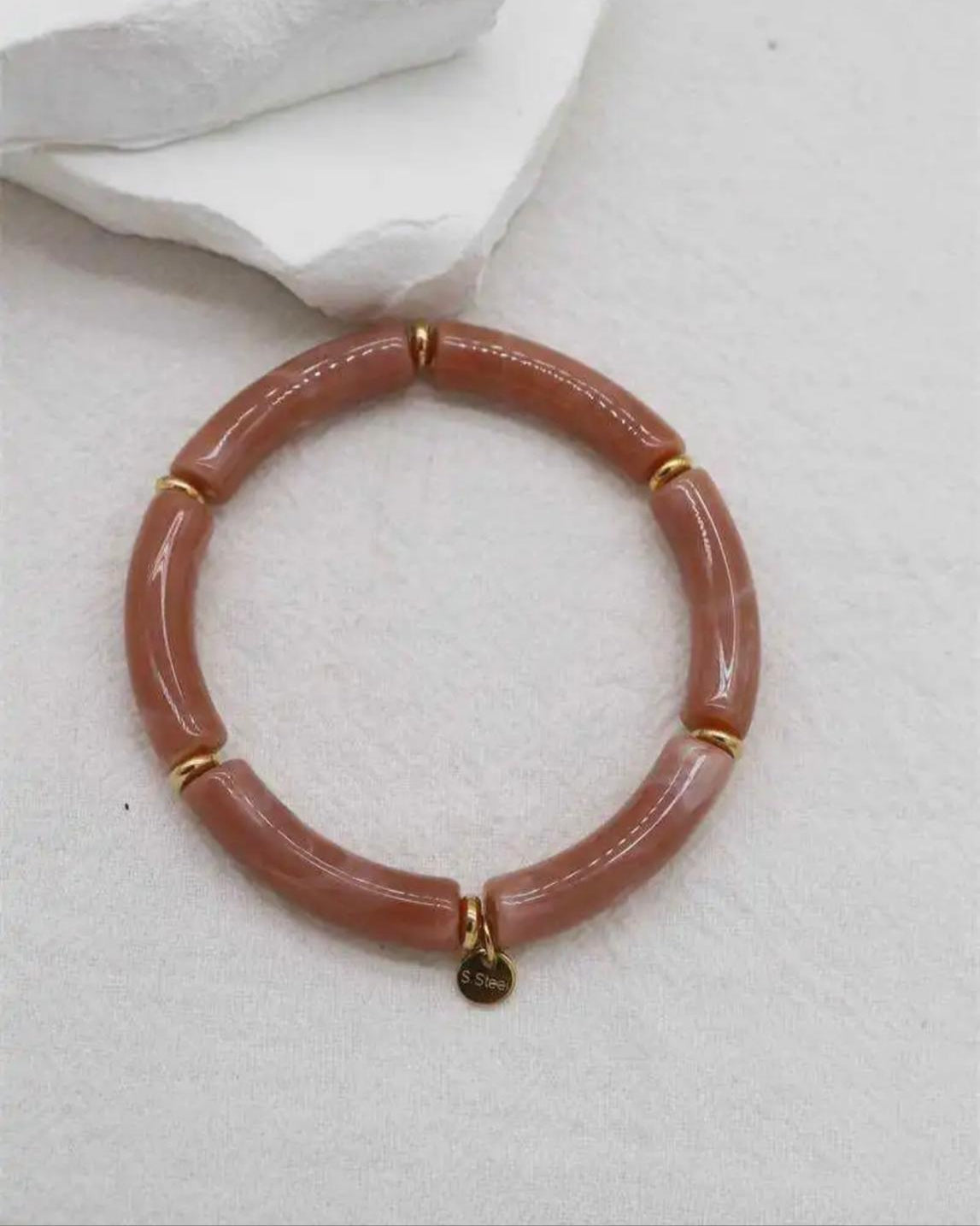 Élora rose - Bracelet en acier inoxydable