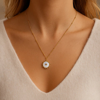 Pôle blanc - Collier en acier inoxydable
