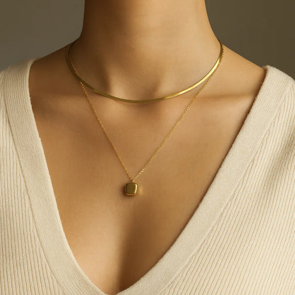 Linéa Cube - Collier en acier inoxydable