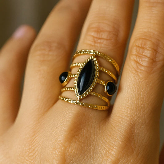 Midnight - Bague en acier inoxydable